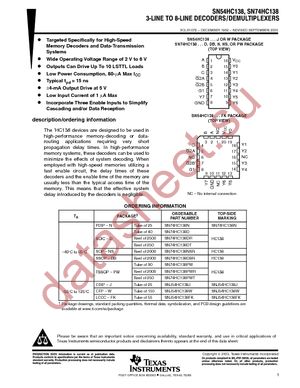 SN74HC138DRG4 datasheet  